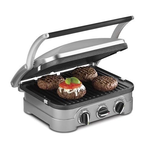Cuisinart Griddler Indoor Grill, Panini Press, Sandwich Maker & More,...