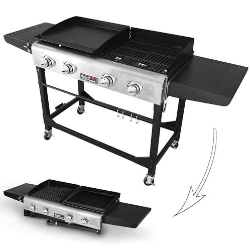 Royal Gourmet GD401 Portable Propane Gas Grill and Griddle Combo with...