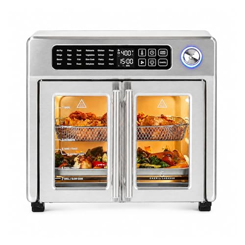 Emeril Lagasse Extra Large French Door Air Fryer Toaster Oven Combo,...