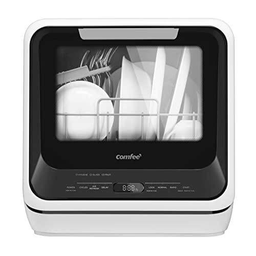 COMFEE' Portable Mini Dishwasher Countertop with 5L Built-in Water...
