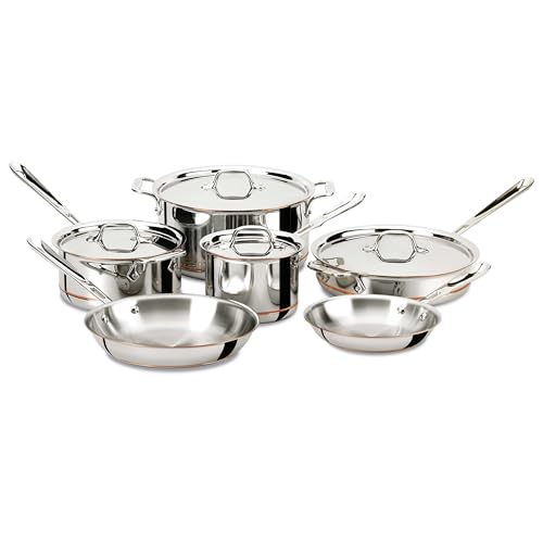 All-Clad Copper Core 5-Ply Stainless Steel Cookware Set 10 Piece...